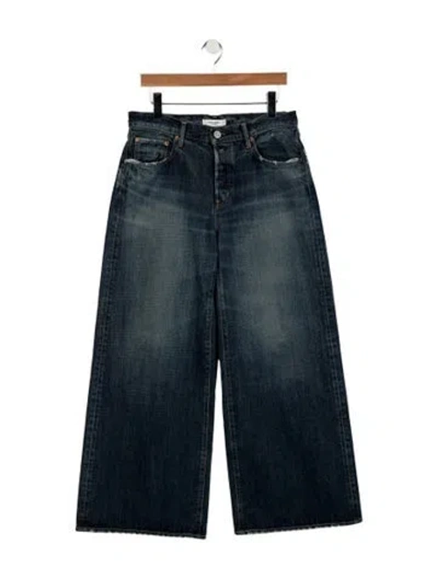 Pre-owned Moussy High-rise Wide Leg Jeans In Blue