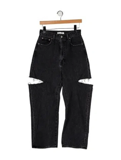 Pre-owned Moussy High-rise Wide Leg Jeans In Gray