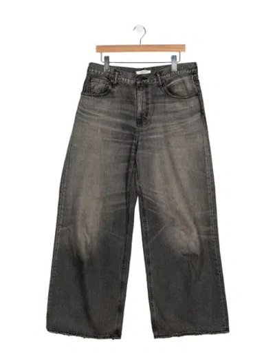 Pre-owned Moussy High-rise Wide Leg Jeans In Gray