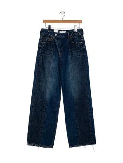 Pre-owned Moussy High-rise Wide Leg Jeans W/ Tags In Blue