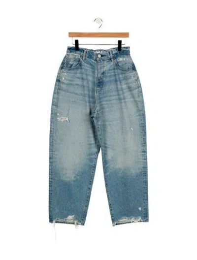 Pre-owned Moussy High-rise Wide Leg Jeans W/ Tags In Blue
