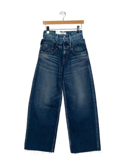 Pre-owned Moussy High-rise Wide Leg Jeans W/ Tags In Blue