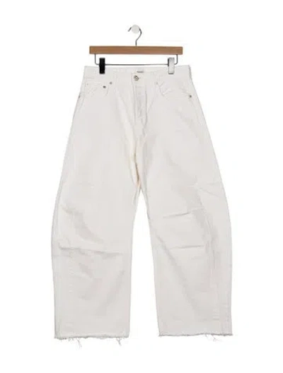 Pre-owned Moussy High-rise Wide Leg Jeans In White