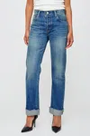 Moussy Hopewell Selvedge Straight Jean In Dark Blue In Blue