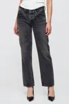 Moussy Iona Straight Jeans In Black In Gray