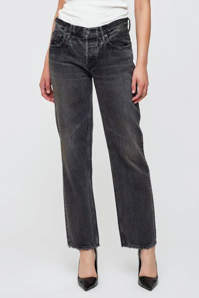 MOUSSY IONA STRAIGHT JEANS IN BLACK