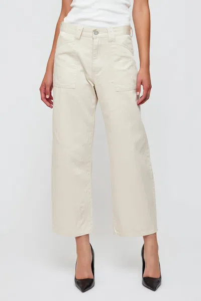 Moussy Iselin Gusset Cargo Pants In Ivory In White