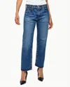 Moussy Jessamine High-rise Ankle-length Jeans In Dark Blue In Blue