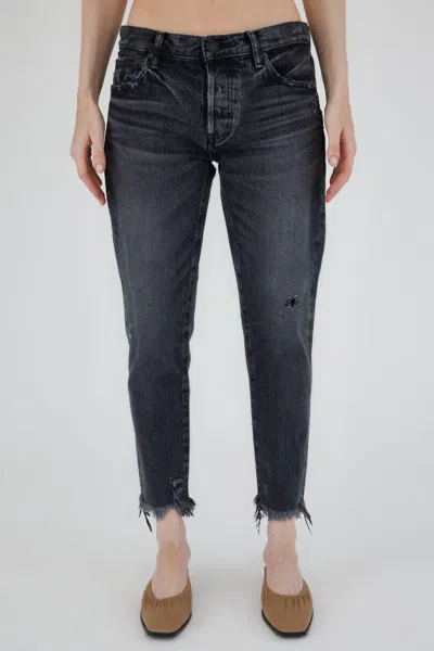 Moussy Kearny Tapered Jeans In Black
