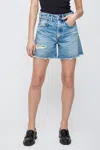 Moussy Kensington Denim Shorts In Blue In Blue