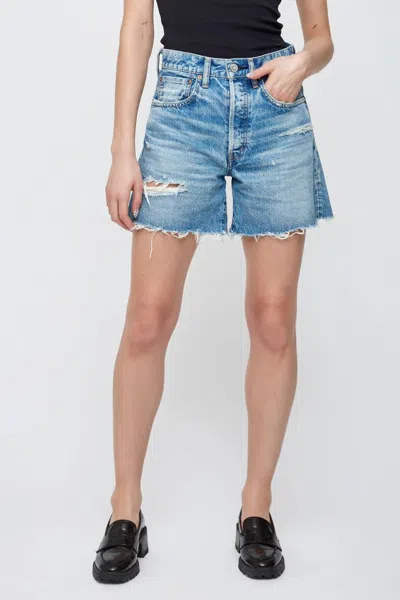 Moussy Kensington Denim Shorts In Blue
