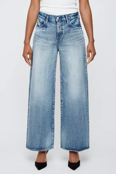 Moussy Lewes Super Wide Jean In Blue