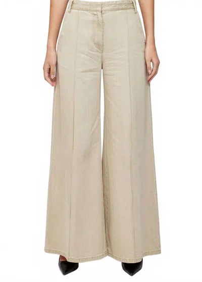 Moussy Lightweight Denim Trousers In Beige In Neutral