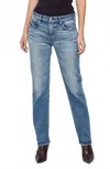 Moussy Linden Slim Straight Jeans In Blue In Blue