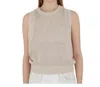 Moussy Linen Mix Knit Tank Top In White In White