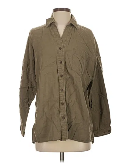 Pre-owned Moussy Long Sleeve Button Down Shirt In Tan