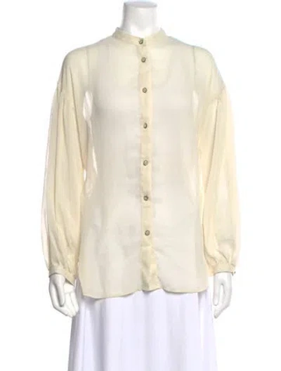 Pre-owned Moussy Long Sleeve Button-up Top In Neutral