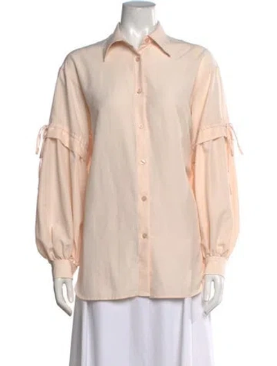 Pre-owned Moussy Long Sleeve Button-up Top In Neutrals