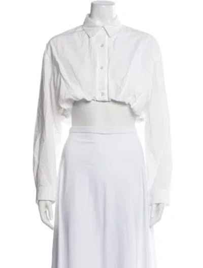 Pre-owned Moussy Long Sleeve Crop Top In Neutral
