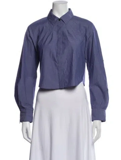 Pre-owned Moussy Long Sleeve Crop Top In Purple