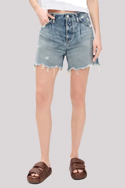 Moussy Ludlow No Belt Shorts In Blue