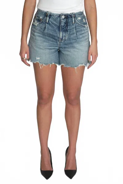 Moussy Ludlow No Belt Shorts In Light Blue