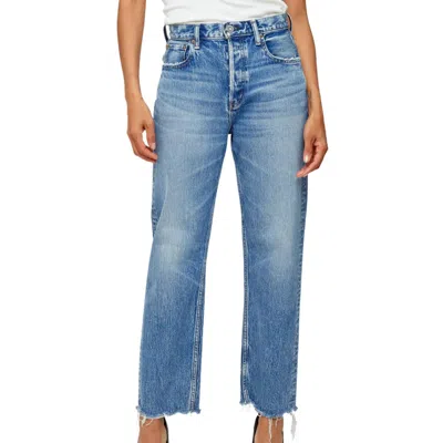 Moussy Mabel Wide Straight Jeans In Blue