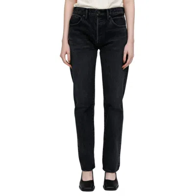 Moussy Murrieta Wide Straight Jean In Black In Blue