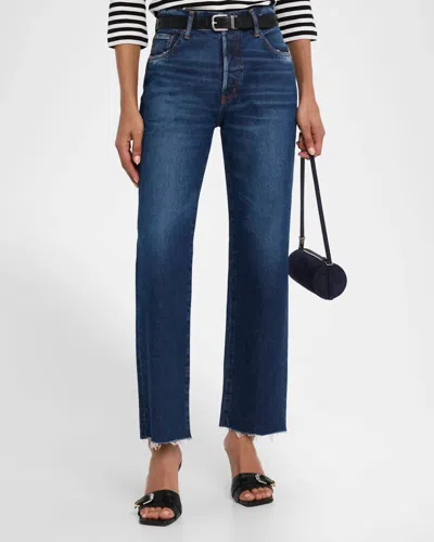 Moussy Medley Straight Leg Jean In Blue