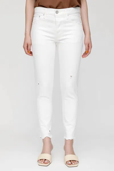 Moussy Merry Tapered-mid Jean In White