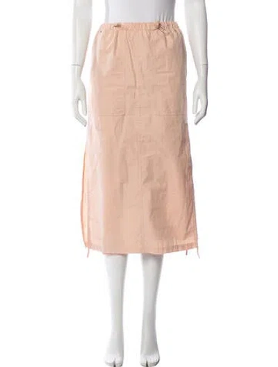 Pre-owned Moussy Mesh Accents Midi Length Skirt In Pink
