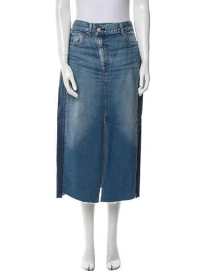 Pre-owned Moussy Midi Length Skirt In Blue