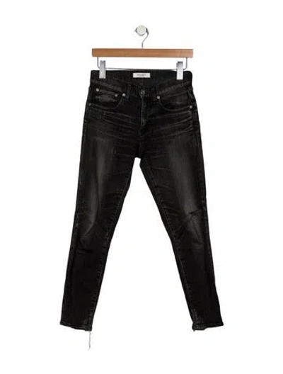 Pre-owned Moussy Mid-rise Skinny Leg Jeans In Black