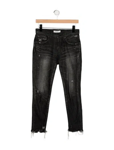 Pre-owned Moussy Mid-rise Skinny Leg Jeans In Black