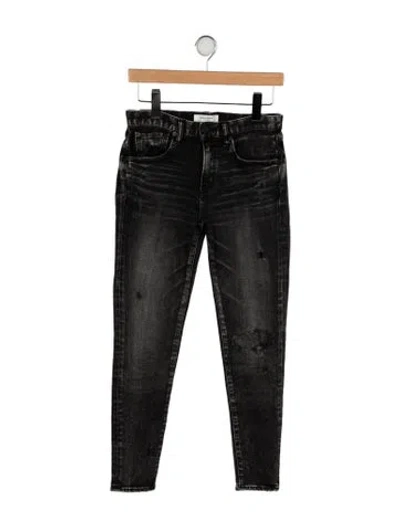 Pre-owned Moussy Mid-rise Skinny Leg Jeans In Black