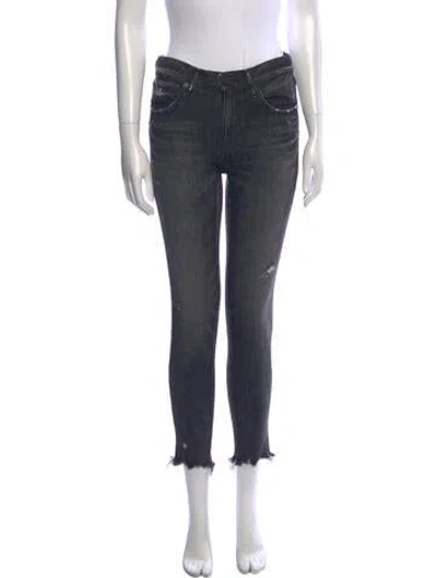 Pre-owned Moussy Mid-rise Skinny Leg Jeans In Black