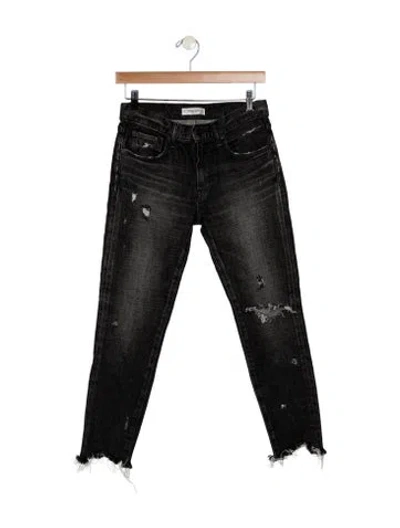 Pre-owned Moussy Mid-rise Skinny Leg Jeans In Black