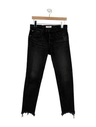Pre-owned Moussy Mid-rise Skinny Leg Jeans In Black