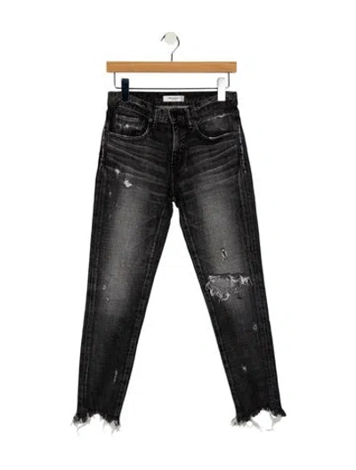 Pre-owned Moussy Mid-rise Skinny Leg Jeans In Black