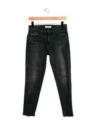 Pre-owned Moussy Mid-rise Skinny Leg Jeans In Black