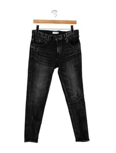 Pre-owned Moussy Mid-rise Skinny Leg Jeans In Black