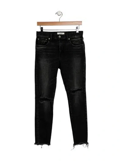 Pre-owned Moussy Mid-rise Skinny Leg Jeans In Black