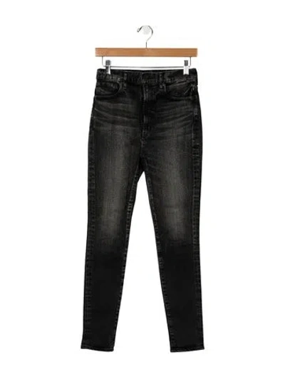 Pre-owned Moussy Mid-rise Skinny Leg Jeans In Black
