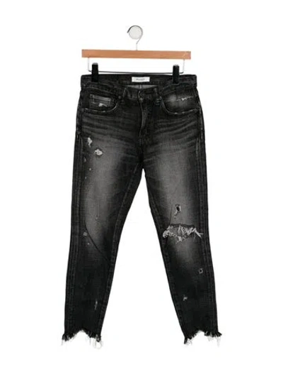 Pre-owned Moussy Mid-rise Skinny Leg Jeans In Black