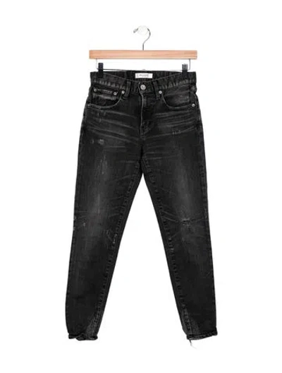 Pre-owned Moussy Mid-rise Skinny Leg Jeans In Black