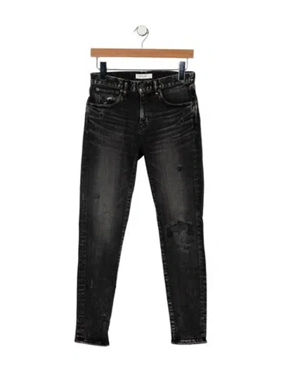Pre-owned Moussy Mid-rise Skinny Leg Jeans In Black