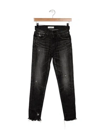 Pre-owned Moussy Mid-rise Skinny Leg Jeans In Black