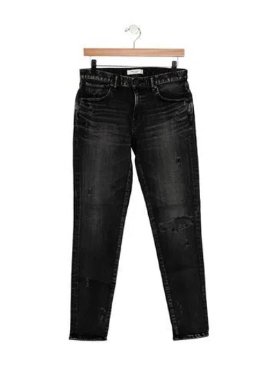 Pre-owned Moussy Mid-rise Skinny Leg Jeans In Black