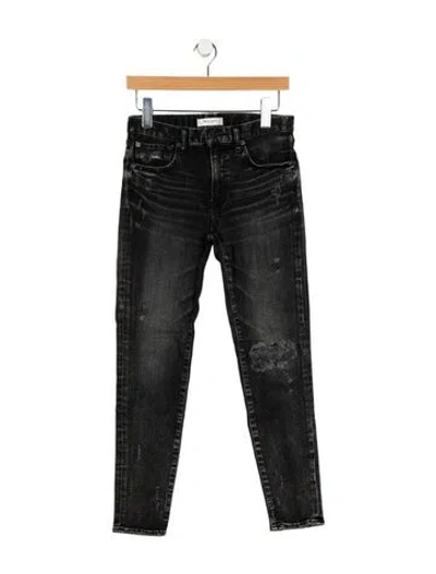 Pre-owned Moussy Mid-rise Skinny Leg Jeans In Black