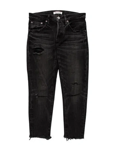 Pre-owned Moussy Mid-rise Skinny Leg Jeans In Black